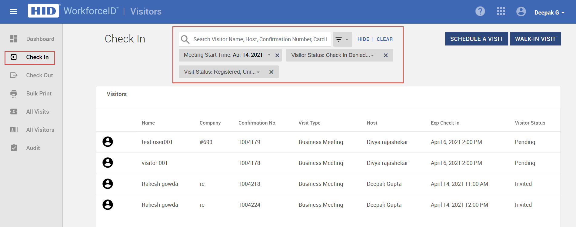 Search Visits
