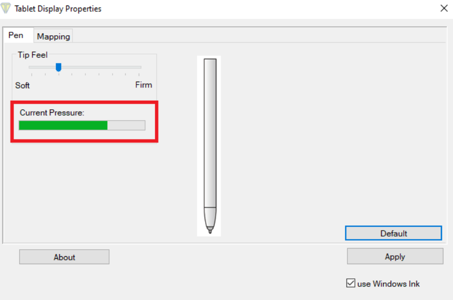 Tablet Display Properties