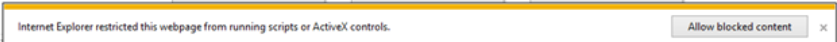 Click on ‘Allow Blocked Content’ on the Active X Warning Bar to proceed