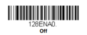 Symbol to turn off the Code 128