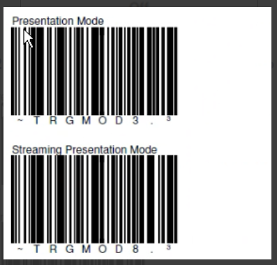 Turn ON / OFF Presentation Mode