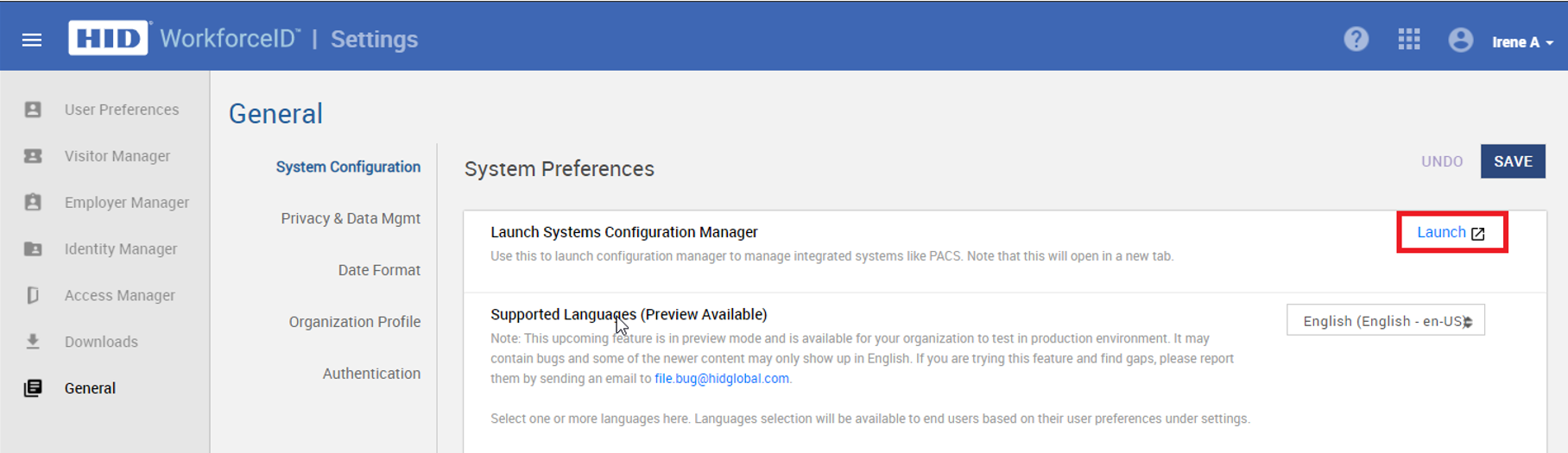 Launch Systems Configuration Manager