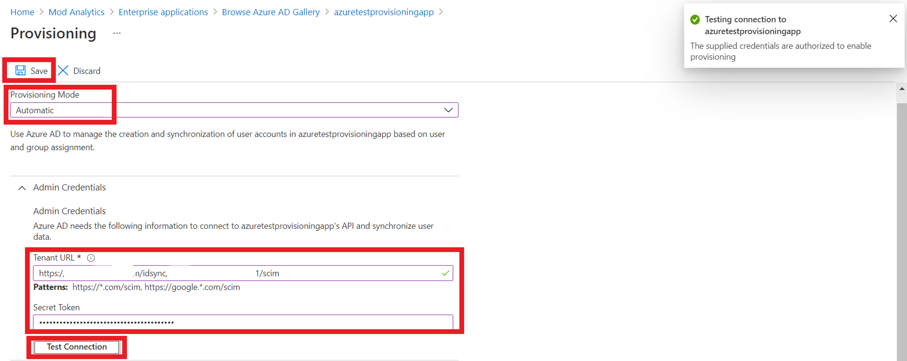 Select the provisioning mode