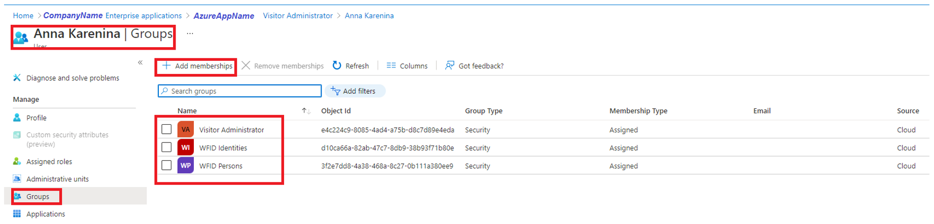 Verify group mapping for WorkforceID users