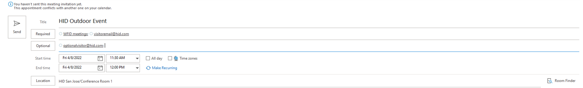 Add meeting details in the calendaring applications