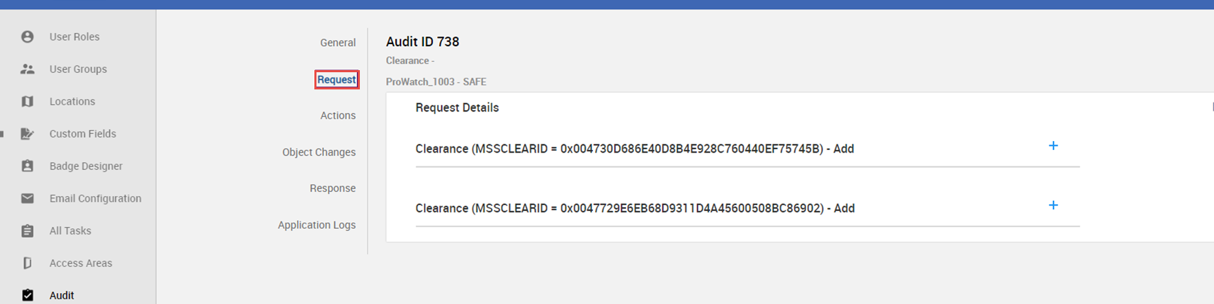 Master Data Import for Access Area