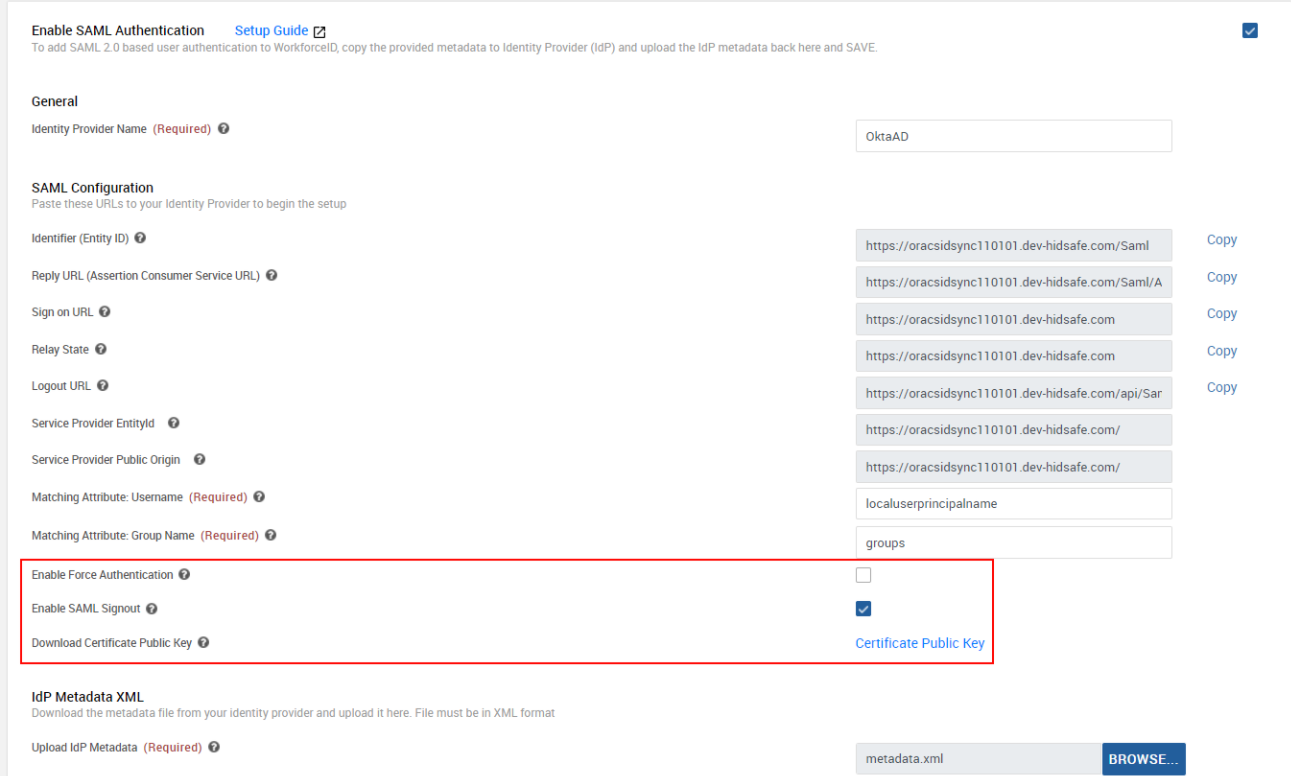 Additional SAML Configurations
