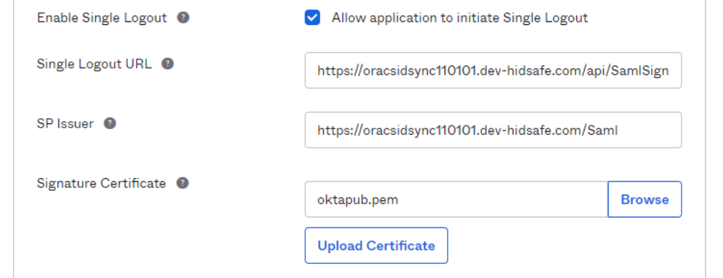 Enable SAML Signout in Okta
