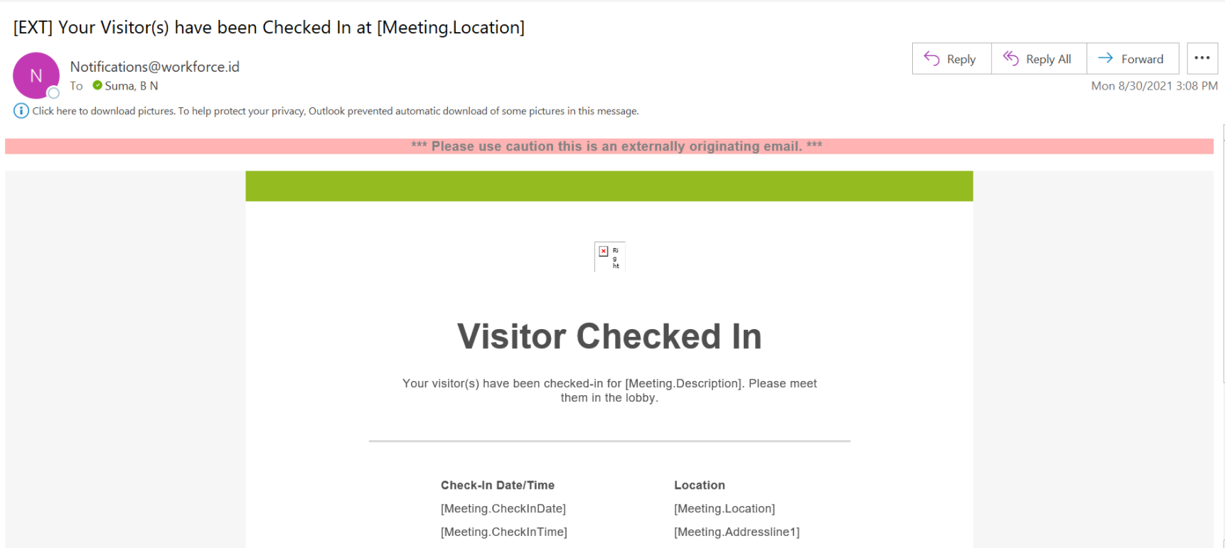 Test email received