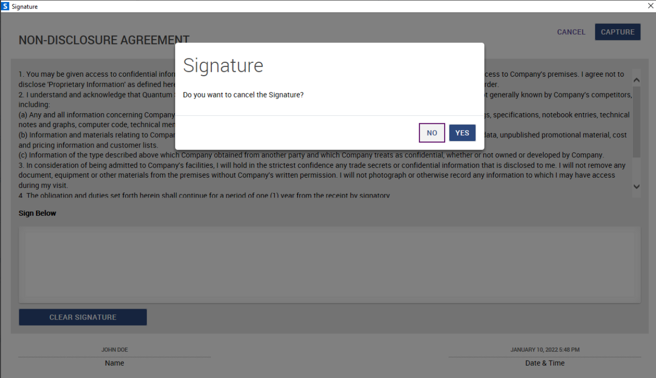 Update the Signature Captured
