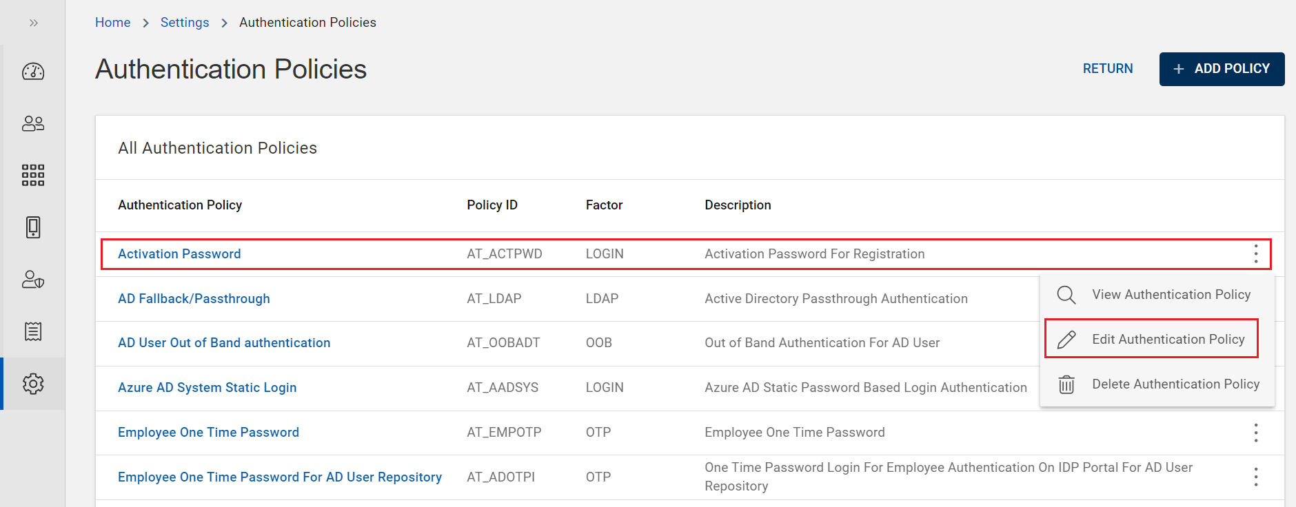 Configuring Password Authentication Policies