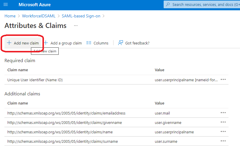 Enable SAML Authentication in Azure AD
