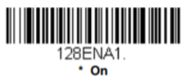 Symbol to turn on the Code 128