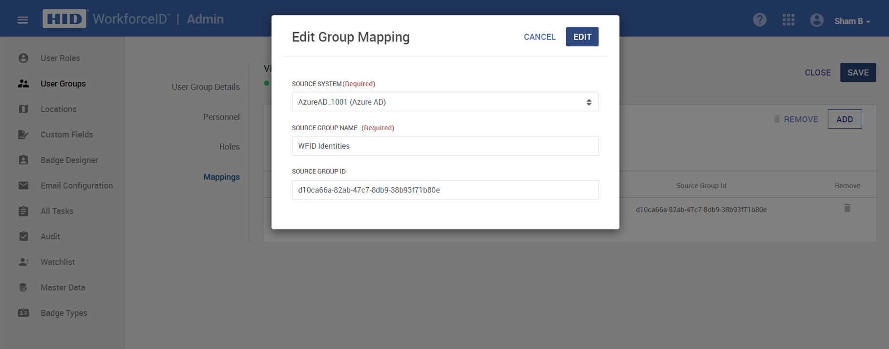 Map User Source User Groups with WorkforceID User Groups