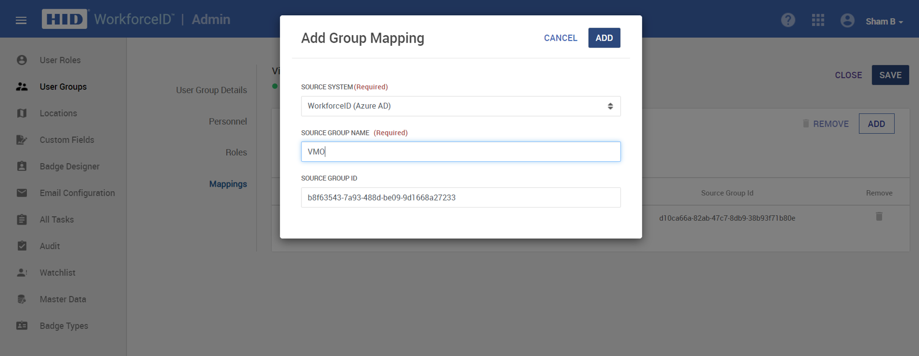 Configuring SSO and user group mapping for default WorkforceID user source