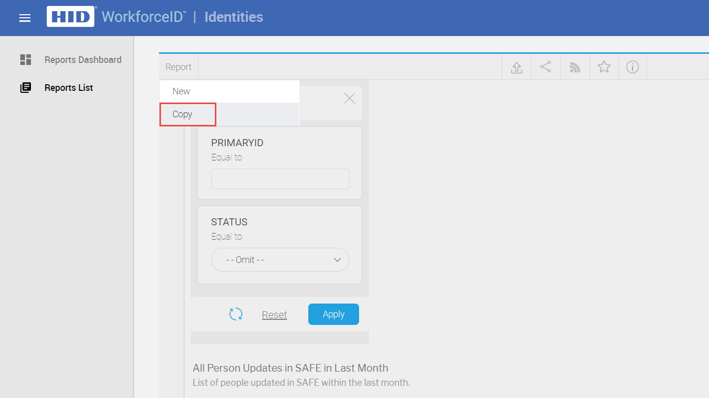 Customize the existing reports