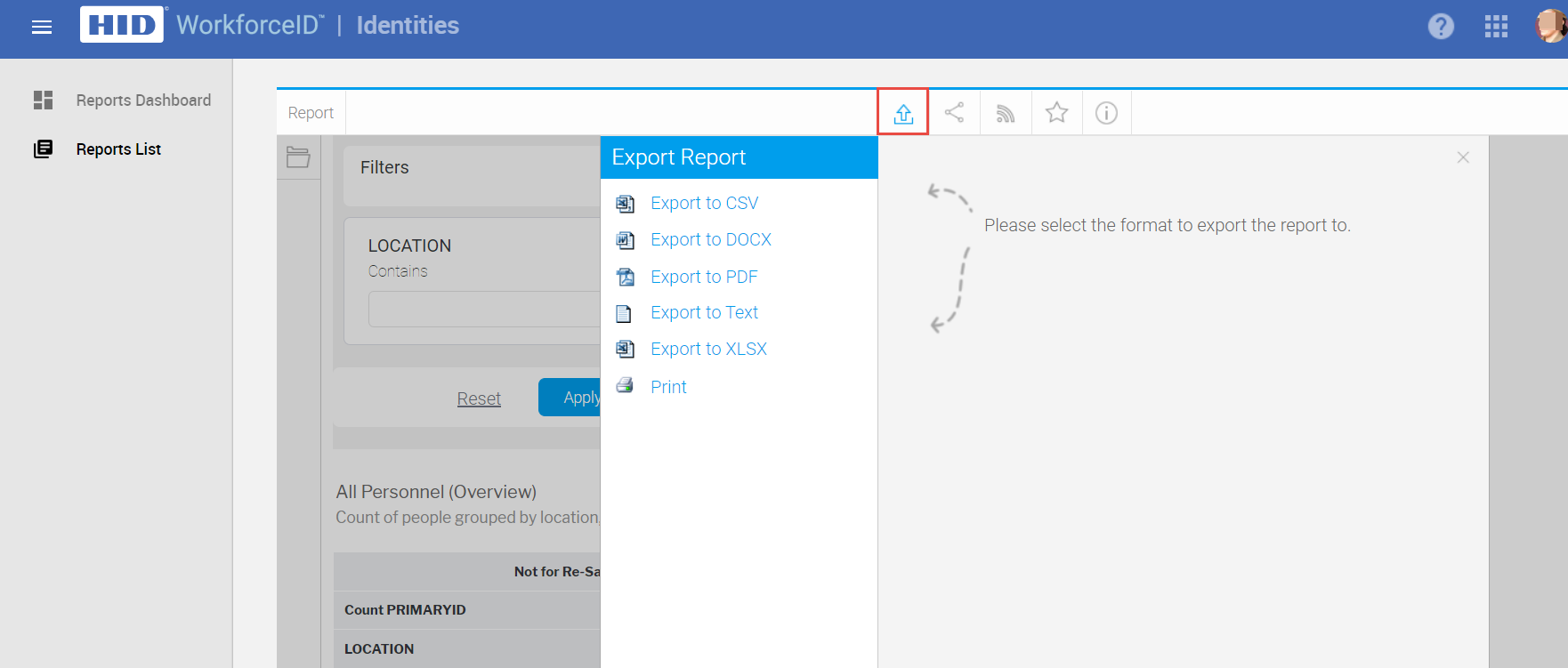 Export Reports